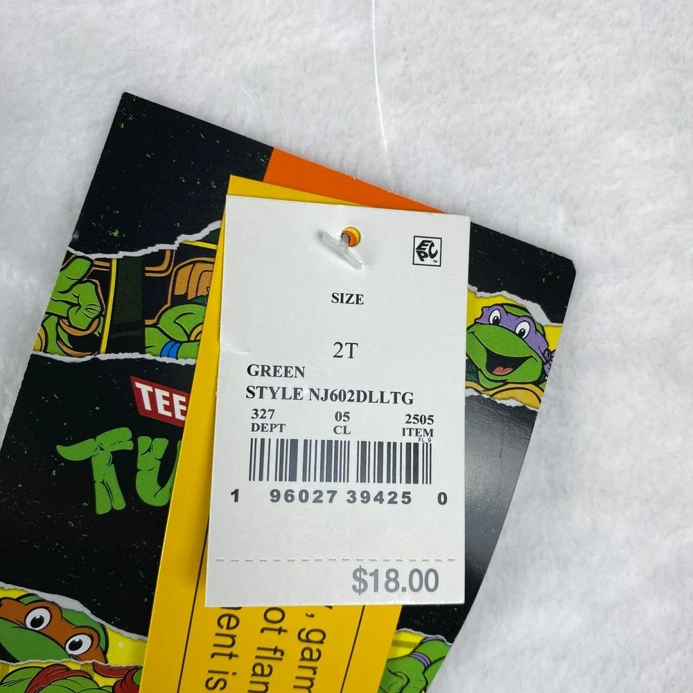 Teenage Mutant Ninja Turtles Lot of 2 Pajama Top Boys 2T Green Cartoon Character